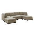 Black/Brown Sectional - Latitude Run® Modular Sectional Set Living Room Furniture Couch Corner Wedge Armless Chairs Chenille/Upholstery | Wayfair