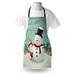 The Holiday Aisle® Christmas Apron Unisex, Xmas Winter Theme, Adult Size, Almond Green Eggshell, Polyester | Wayfair