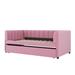 Latitude Run® Twin Size Daybed w/ Trundle Upholstered/Velvet, Wood in Pink | 28.9 H x 41.9 W x 79.7 D in | Wayfair 3B9EAFB13F2141FD82F883B9096999B5