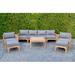 Willow Creek Designs Monterey Teak 6 - Person Outdoor Seating Group w/ Cushions /Natural Hards/Teak in Blue | 29.75 H x 113 W x 32.25 D in | Wayfair