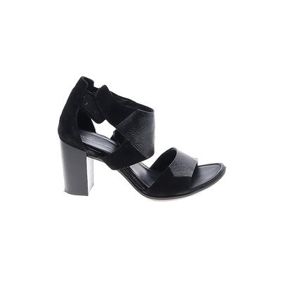 Ecco Heels: Black Print Shoes - Women's Size 39 - Open Toe