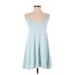 Wilfred Free Casual Dress - Mini Scoop Neck Sleeveless: Blue Print Dresses - Women's Size 2X-Small
