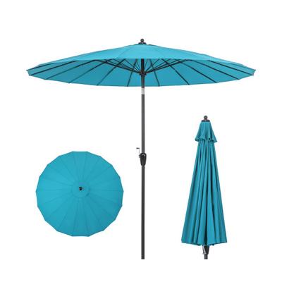 Costway 9 Feet Round Patio Umbrella with 18 Fiberg...