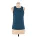 Victoria Sport Active Tank Top: Teal Solid Activewear - Women's Size X-Small