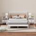 3-Piece Bedroom Sets - Queen Size Wood Platform Bed with Playful Gourd Shaped Headboard and 2 Nightstands