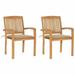 Dcenta Patio Chairs 2 pcs with Beige Cushions Solid Teak Wood