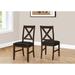 Monarch Specialties Dining Chair, 37" Height, Set Of 2, Dining Room, Kitchen, Side, Brown Solid Wood, Brown Leather Look