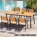 Outdoor Dining Furniture Rectangular Dining Table for 8 or 6 with Umbrella Hole