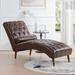 Classic Simple Multi-functional Leather Upholstered Chaise Lounge Chair,Single Sofa Chair,Multi-scene Use