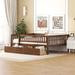 Multi-functional Full Size Wooden Daybed with 2 Storage Drawers and Safety Fence
