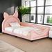 Upholstered Twin Size Daybed Bed with Carton Ears Shaped Headboard