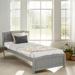 Twin Size Bed with Wood Slat Support, Wooden Bed with Headboard, Classic Design Platform Bed with Footboard, Gray