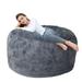 Bean Bag Chair Cover(Cover Only, No Filler), Round Soft Fluffy PV Velvet Cover