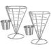 2 Pcs Snack Display Stand French Fries Shelf Utensil Holder Black Fry Cup Rack Serving Basket