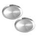 Stainless Steel Dinner Plates Bowls: 2pcs Round Serving Tray Pasta Plates Salad Dishes Steak Plate Party Dinnerware Home Outdoor 17CM