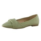 TOWED22 Women s Slip on Flats Classy Round Toe Solid Classic Mary Jane Ballet Dance Shoes Soft Comfortable PU Flat Shoes(Green 8)