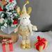 SRUILUO Christmas Hanging Ornament 2023 Santa Claus Snowman Christmas Scalable Doll Gold Christmas Standing Doll Decoration Present Christmas New Year Party Decorations Gifts for Christmas Tree