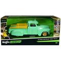 1950 Chevrolet 3100 Pickup Truck Lowrider Light Green with Gold Wheels Lowriders Series 1/24 Diecast Model Car by Maisto