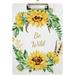 Coolnut Sunflower Branch Quote Clipboards for Kids Student Women Men Letter Size Plastic Low Profile Clip 9 x 12.5 in Silver Clip