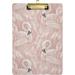 Coolnut Pink Flamingo Animal Bird Clipboards for Kids Student Women Men Letter Size Plastic Low Profile Clip 9 x 12.5 in Golden Clip