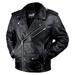 Leather Motorcycle Jacket For Men Moto Riding Cafe Racer Vintage Brando Biker Jackets CE Armored (L)