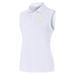 Women's Antigua White Las Vegas Raiders Logo Sleeveless Recap Polo