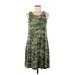 Old Navy Casual Dress - A-Line Scoop Neck Sleeveless: Green Camo Dresses - Women's Size Medium