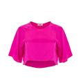 Women's Pink / Purple Dahlia Silk Cropped Hot Pink Top Extra Large Skrt