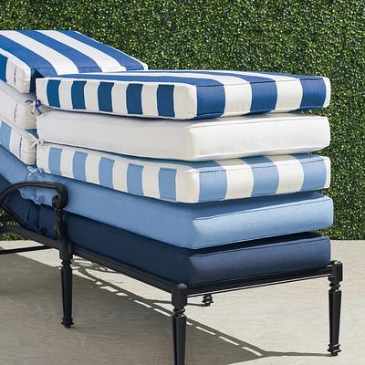 Double-piped Outdoor Chaise Cushion - Vista Boucle Glacier, 80"L x 26"W - Frontgate