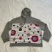 Disney Tops | Disney Parks Polka Dot Glitter Minnie Mouse Cropped Hoodie Sweatshirt Size Large | Color: Gray/Pink | Size: L