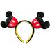 Disney Accessories | Disney Parks Minnie Ears Mickey Mouse Head Pants Shorts Headband New | Color: Black/Red | Size: Os