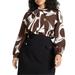 Plus Size Women's Printed Tie Neck Blouse by ELOQUII in Cookies And Cream - (Size 14)