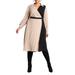 Plus Size Women's Colorblocked Work Dress by ELOQUII in Natural Black Onyx (Size 14)