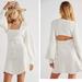 Free People Dresses | Free People Emmaline Square Neck Cut Out Back Mini Sweater Dress Off White Sz M | Color: Cream/White | Size: M