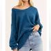 Free People Sweaters | Free People Chunky Oversized V Neck Sweater In Blue | Color: Blue | Size: S