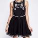 Free People Dresses | Free People Birds Of A Feather Black Embroidered Mini Dress | Color: Black | Size: 0