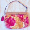 Coach Bags | Guc Coach Wristlet With Coach Chain Tag In A Pink/Orange/Yellow Floral Print | Color: Orange/Pink | Size: Os