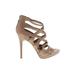 Sam Edelman Heels: Tan Print Shoes - Women's Size 7 - Open Toe