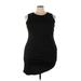 Nine West Casual Dress - Bodycon Crew Neck Sleeveless: Black Print Dresses - Women's Size 2X-Large