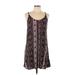 Garage Casual Dress - Mini Scoop Neck Sleeveless: Burgundy Dresses - Women's Size Large