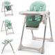 Maxmass Baby High Chair, Foldable Infant Dining Chair with Wheels, Adjustable Height, Backrest & Footrest, Removable Double Tray and 5-Point Safety Harness, Toddlers Highchair for 7-36 Months (Green)