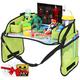 Innokids Kids Travel Lap Tray Children Car Seat Activity Snack and Play Tray Desk with Erasable Surface, iPad & Tablet Holder, Detachable Organizers for Cars, Planes & Baby Stroller (Fruit Green)