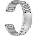 MaKTech Titanium Band,22mm Five-Piece Link Metal Bracelet with Turtle Buckle,for Garmin Fenix 7/6/5/EPIX 2 (Fenix 7/6,Silver)