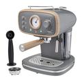 Cooks Professional 15 Bar Retro Coffee Espresso Machine | Coffee Machine with Steam Wand | Built in Temperature Gauge | Nordic Grey