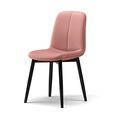 Mid Century Dining Chair in Black Faux Leather,Dining Chair with 4cm Upholstery Seat,Carbon Steel Chair Legs Modern Dining Chair for Dining Room Kitchen(2 Pack, Pink)