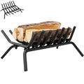 GiantexUK 19'' Fire Grate, Heavy Duty Steel Firewood Log Holder, Indoor Outdoor Fireplace Coal Wood Storage Basket Shelf for Open fire Fuel Grate Fire Pit, Black