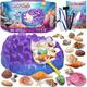 Ocean Fossil Dig Kit, Dig up 20+ Real Shells & Snails, Fun Science Educational Set Activity, STEM Toy for Kids, Geology Excavating Kit Fossil Collection, Gift for Boys and Girls Age 6 7 8 9 10+