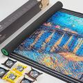 Premium Jigsaw Puzzle Mat Roll-Up Design Non-Crease Rubber Surface, Accommodates 500 to 2000 Pieces 49”x 36”Large Black Pad with Sorting Trays and Accessories Ideal outdoor Gift for Puzzle Enthusiasts