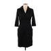 Ann Taylor Casual Dress - Shirtdress: Black Dresses - Women's Size 6 Petite