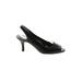 Naturalizer Heels: Pumps Stiletto Cocktail Party Black Print Shoes - Women's Size 7 1/2 - Peep Toe